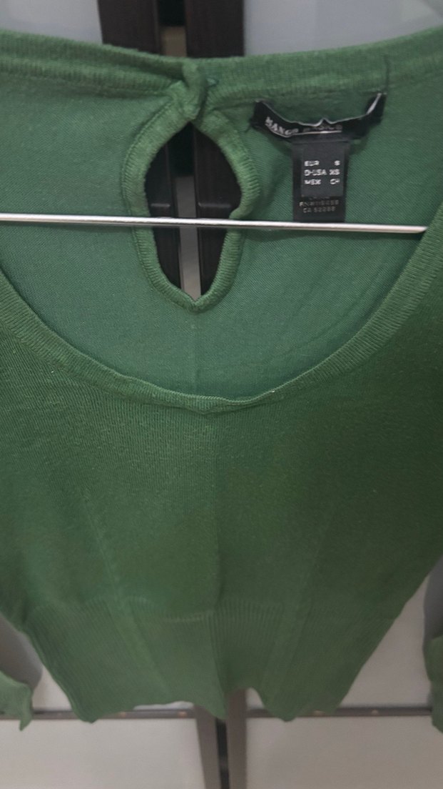 Kadın Yeşil Dar Kesim Uzun Kollu Kazak - Görsel 3