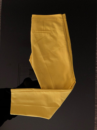 36 Beden Sarı bilek üstü kumaş Pantolon