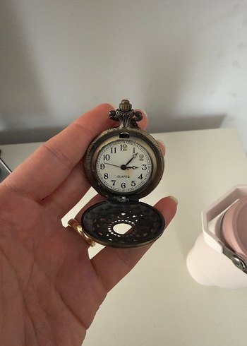 Gotik Vintage Cep Saati Beyaz Kadranlı - Görsel 4