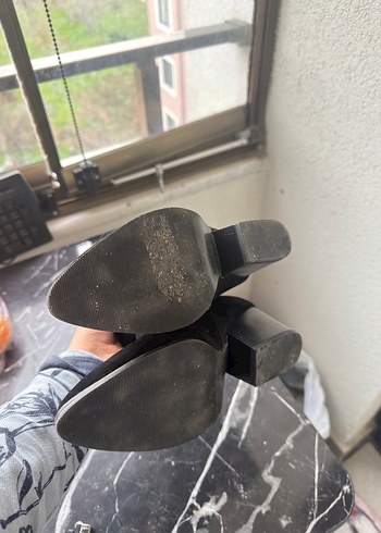 Bambi Siyah Süet Kadın Dolgu Topuklu Bot - Görsel 7