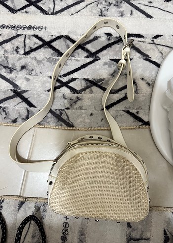 Kadın Beyaz Bohem Yılan Desenli Plaj Çantası - Görsel 4