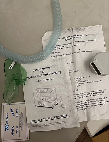 Nebulizatör-Az kullanıldı. Çocukla ve yetişkinler için buhar cih - Görsel 5