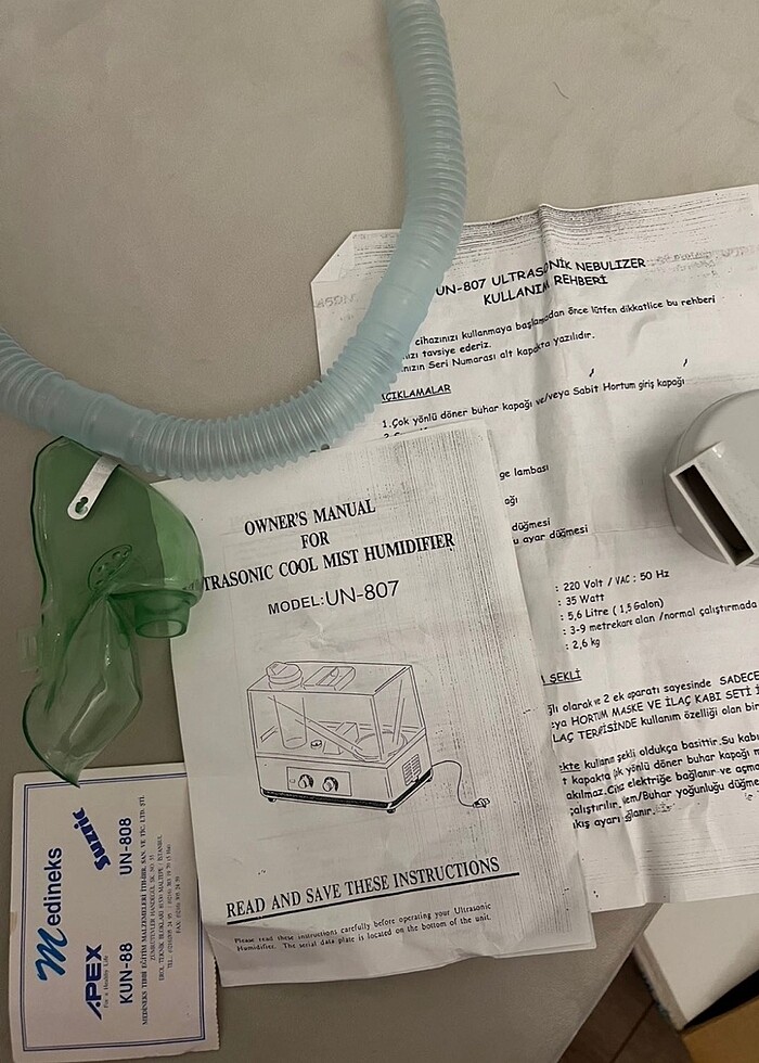 Nebulizatör-Az kullanıldı. Çocukla ve yetişkinler için buhar cih - Görsel 5