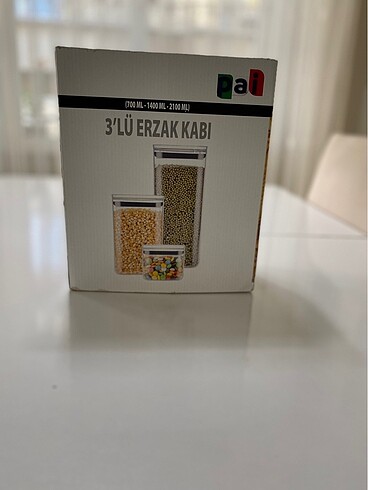  Beden beyaz Renk 3 Lü Saklama Kabı