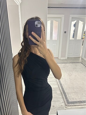 s Beden siyah Renk Tek kol elbise