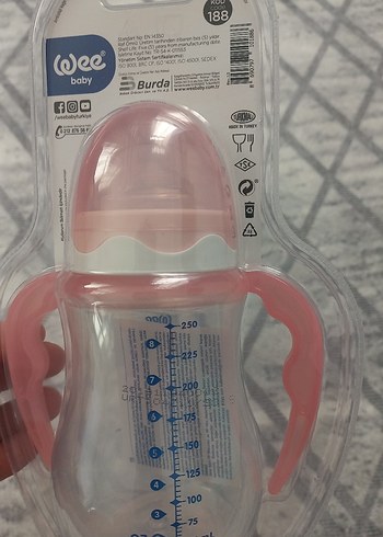 Wee Baby Kulplu Alıştırma Bardağı 250 ml Pembe - Görsel 4
