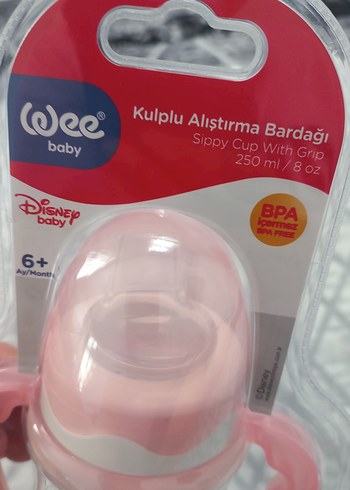 Wee Baby Kulplu Alıştırma Bardağı 250 ml Pembe - Görsel 2