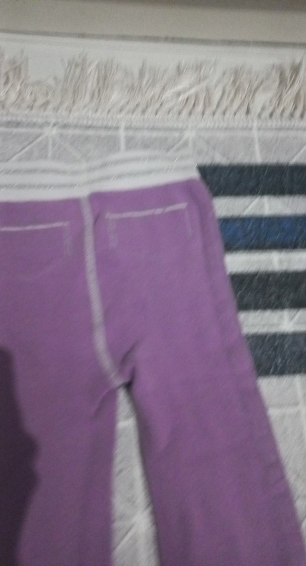 Kız Çocuk Mor Baskılı Triko Tayt - Görsel 5