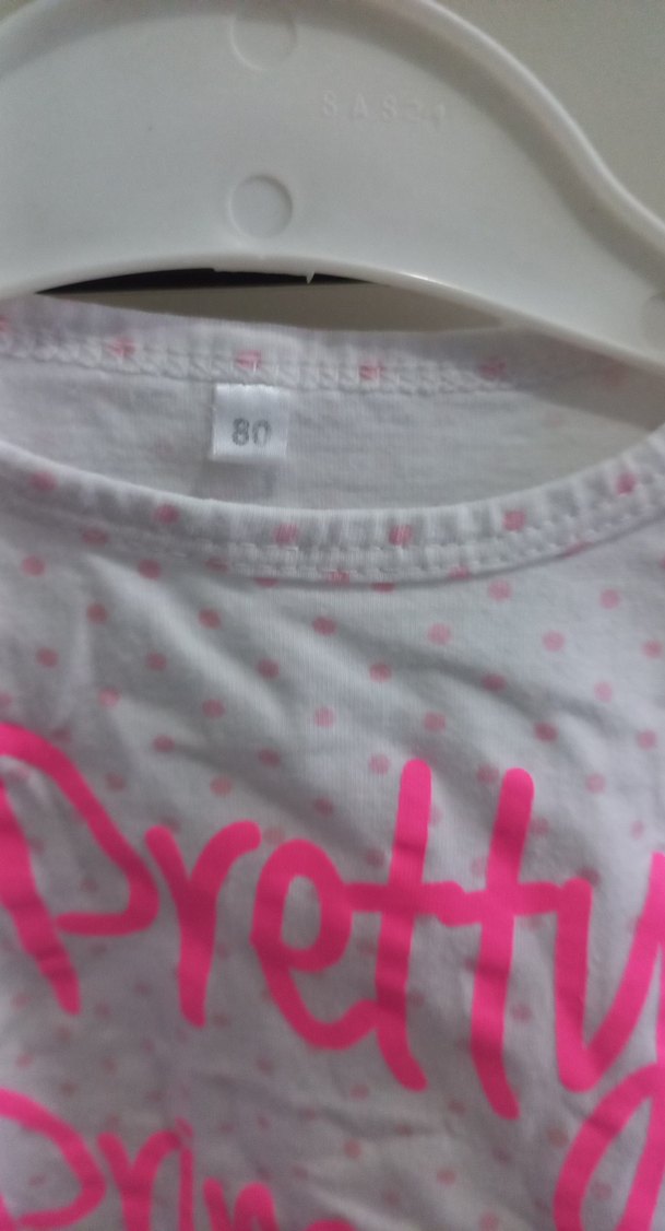 Kız Çocuk Pembe Baskılı Düğmeli Tişört - Görsel 3