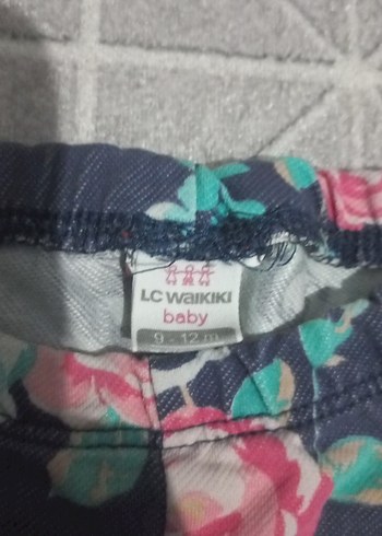 Kız Çocuk Mavi Çiçekli Denim Tayt - Görsel 3