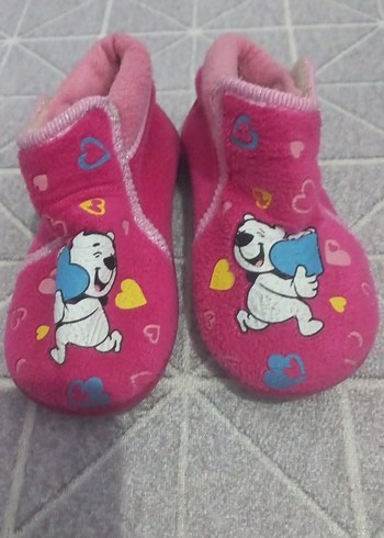 Kız Çocuk Pembe Desenli Sıcak Ev Terliği panduf - Görsel 5