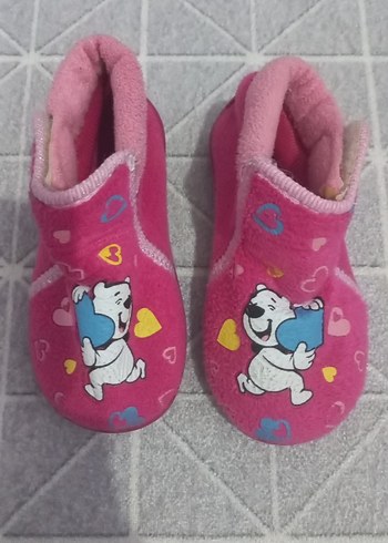 Kız Çocuk Pembe Desenli Sıcak Ev Terliği panduf - Görsel 2