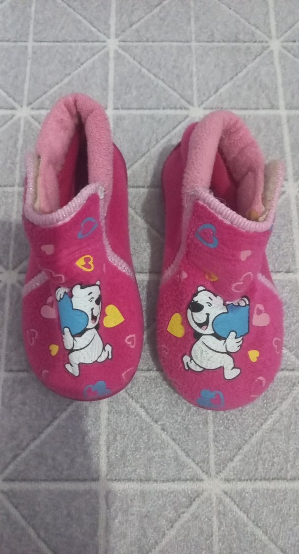 Kız Çocuk Pembe Desenli Sıcak Ev Terliği panduf - Görsel 2