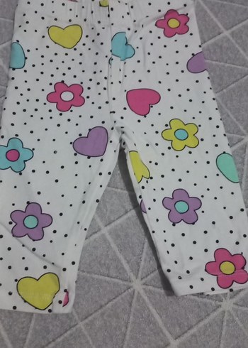 Çiçekli ve Düğmeli Kız Taytları 2li - Görsel 6