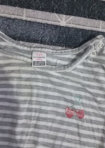 Kız Çocuk Fuşya Kelebek Baskılı Fırfırlı Tişört 6 adet - Görsel 6