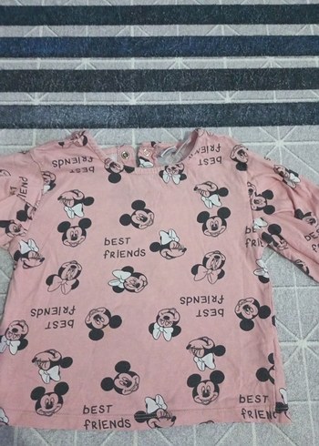 Kız Çocuk Fuşya Kelebek Baskılı Fırfırlı Tişört 6 adet - Görsel 3