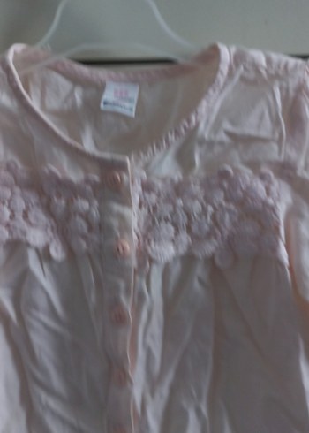 Düğmeli Pembe Uzun Kollu Kız Gömleği 12/18 - Görsel 4