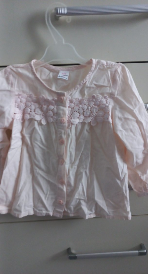 Düğmeli Pembe Uzun Kollu Kız Gömleği 12/18 - Görsel 2