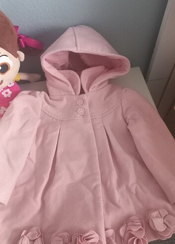 18-24 Ay Beden pembe Renk Koton kaşe çocuk bebek mont 18/24