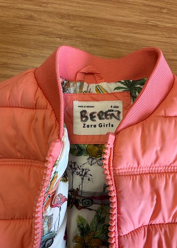 Zara Kız  Çocuk Pembe Fermuarlı Şişme Yelek - Görsel 3