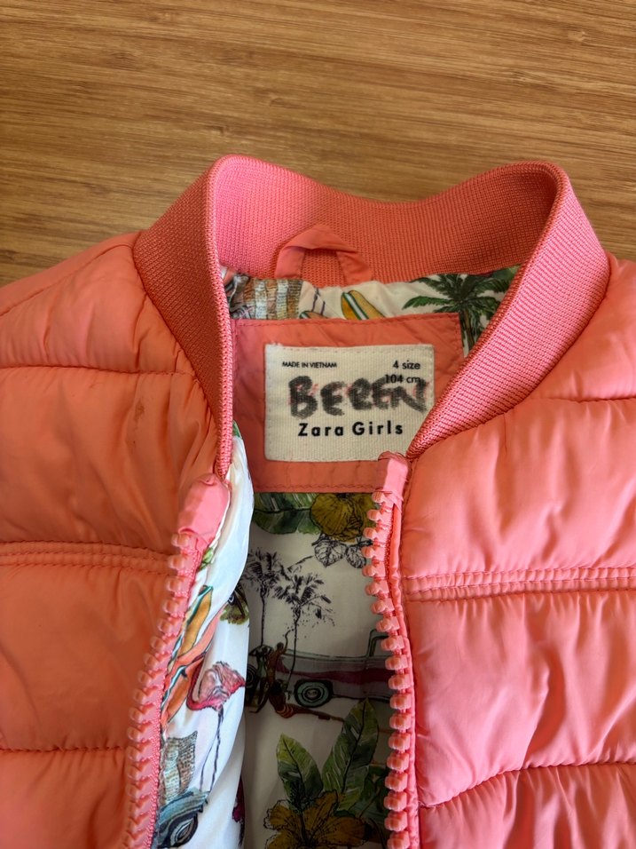 Zara Kız  Çocuk Pembe Fermuarlı Şişme Yelek - Görsel 3