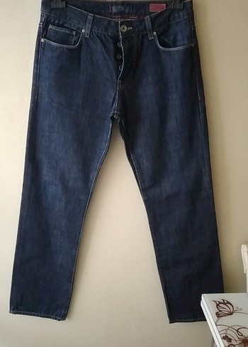Lacivert Düğmeli Regular Fit Erkek Kot Pantolon