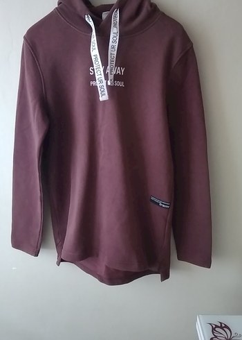 kahve renk Uzun Kollu Rahat Kesim Sweatshirt
