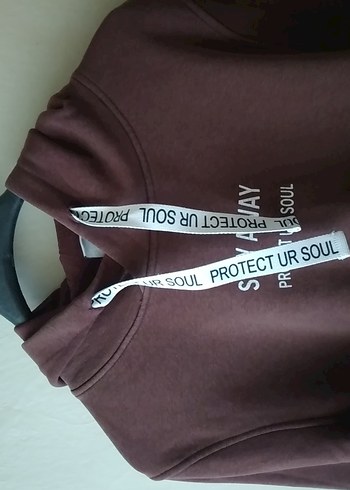 m Beden kahve renk Uzun Kollu Rahat Kesim Sweatshirt