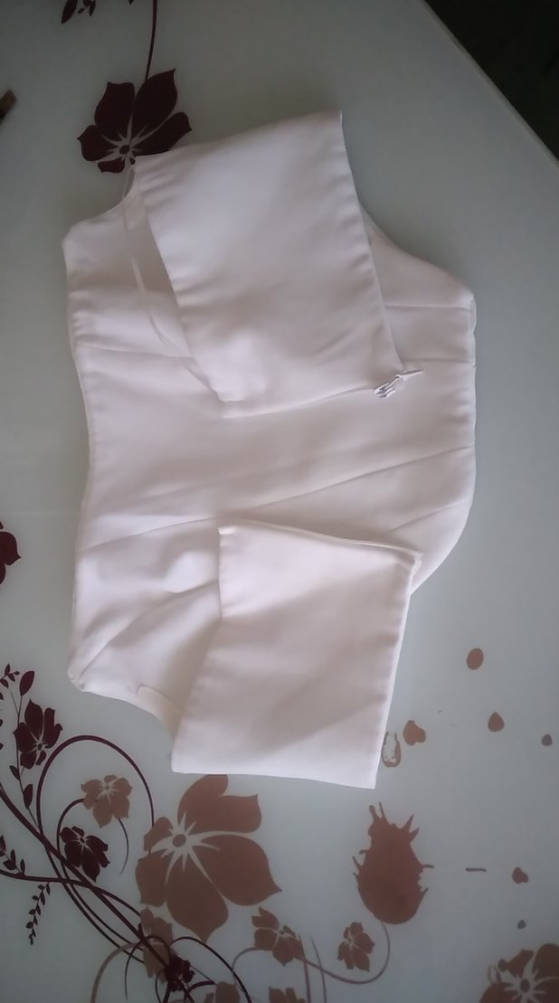 Beyaz Drapeli Straplez Mini Büstiyer - Görsel 4