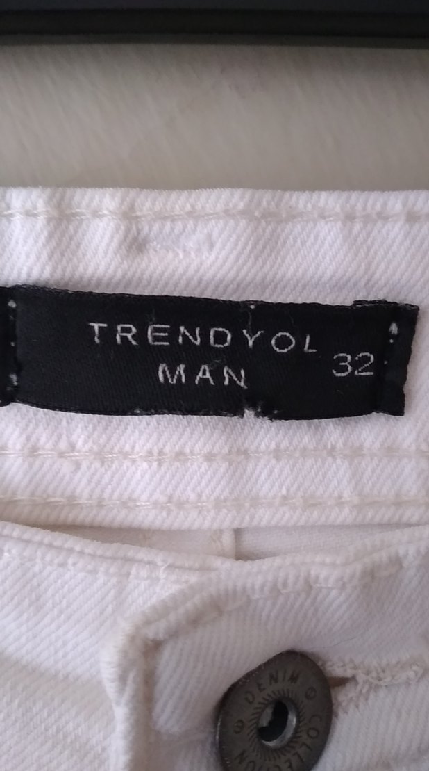 erkek beyaz jeans pantolon - Görsel 3