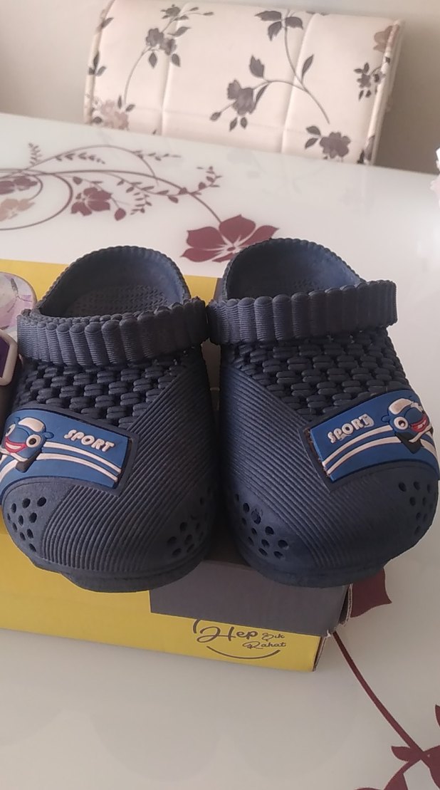 Mor Velcro Bantlı Kız Terlikleri - Görsel 3