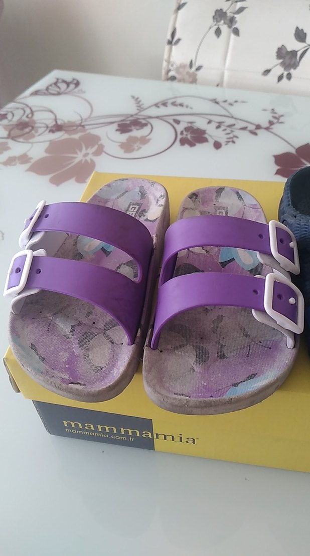 Mor Velcro Bantlı Kız Terlikleri - Görsel 2