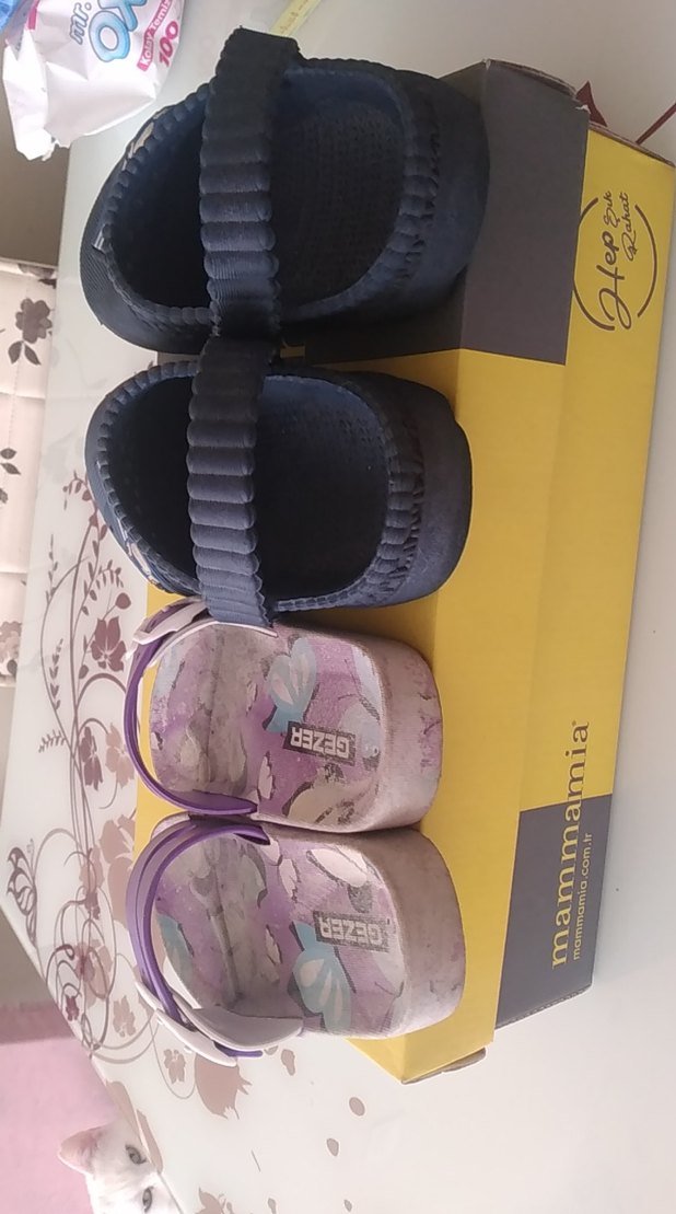 Mor Velcro Bantlı Kız Terlikleri - Görsel 4