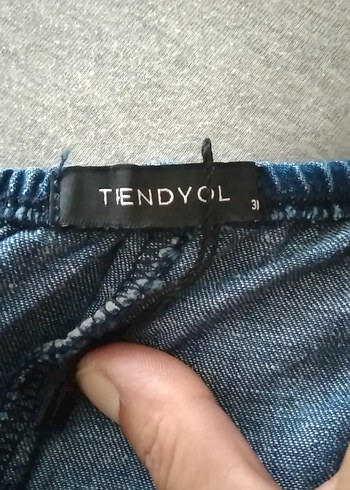 38 Beden lacivert Renk boyun bağlamalı kot elbise