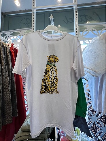 Diğer Pamuklu Leopar Tshirt