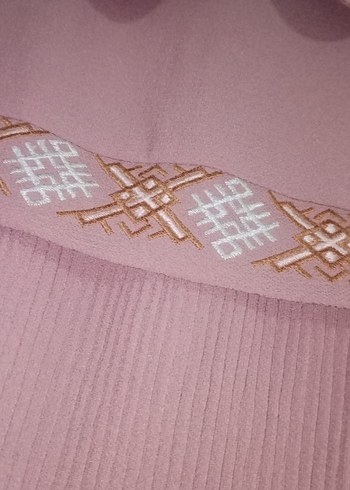 Bej Nakışlı Uzun Kollu Bohem Tunik - Görsel 4