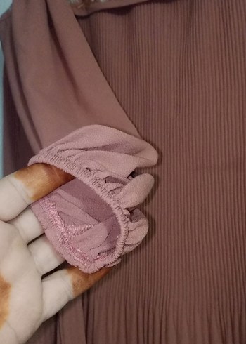 Bej Nakışlı Uzun Kollu Bohem Tunik - Görsel 3