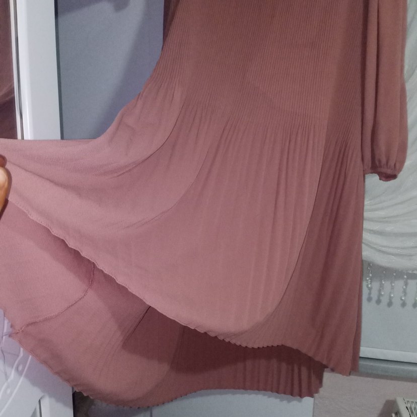 Bej Nakışlı Uzun Kollu Bohem Tunik - Görsel 2