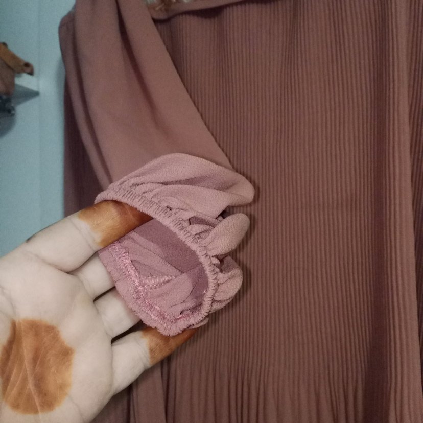 Bej Nakışlı Uzun Kollu Bohem Tunik - Görsel 3