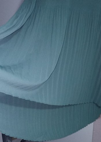 Turkuaz Nakışlı Piliseli Uzun tunik - Görsel 2