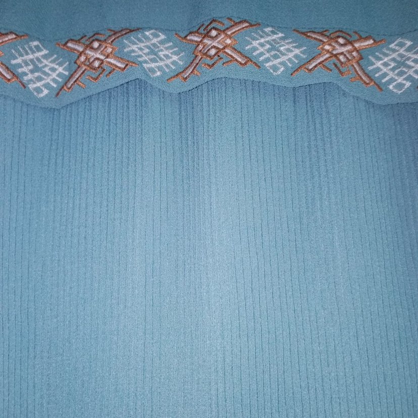 Turkuaz Nakışlı Piliseli Uzun tunik - Görsel 3