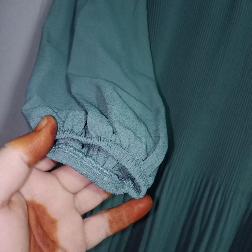 Turkuaz Nakışlı Piliseli Uzun tunik - Görsel 4