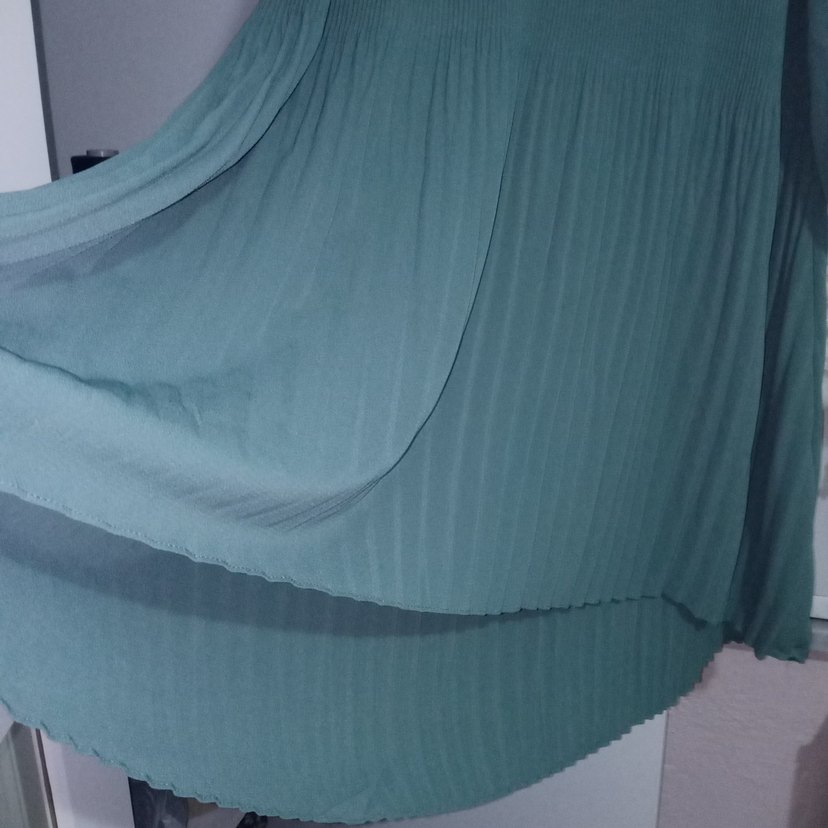 Turkuaz Nakışlı Piliseli Uzun tunik - Görsel 2