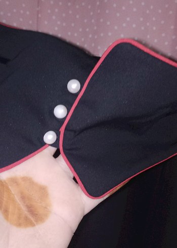 Pudra Siyah Uzun Kollu Uzun Elbise - Görsel 4