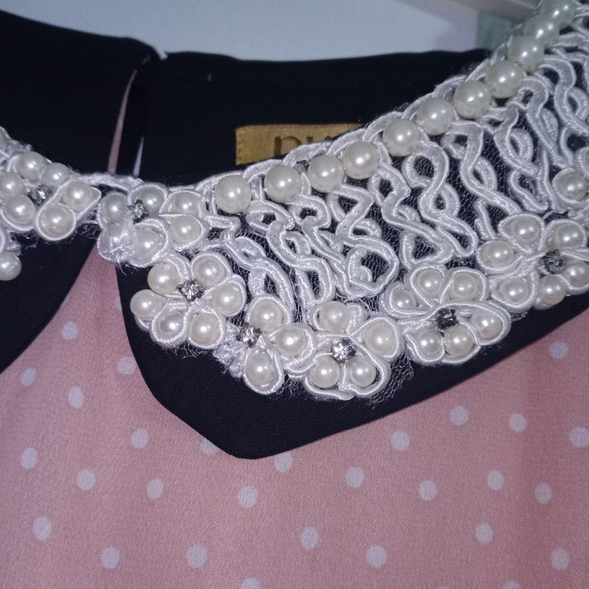 Pudra Siyah Uzun Kollu Uzun Elbise - Görsel 2