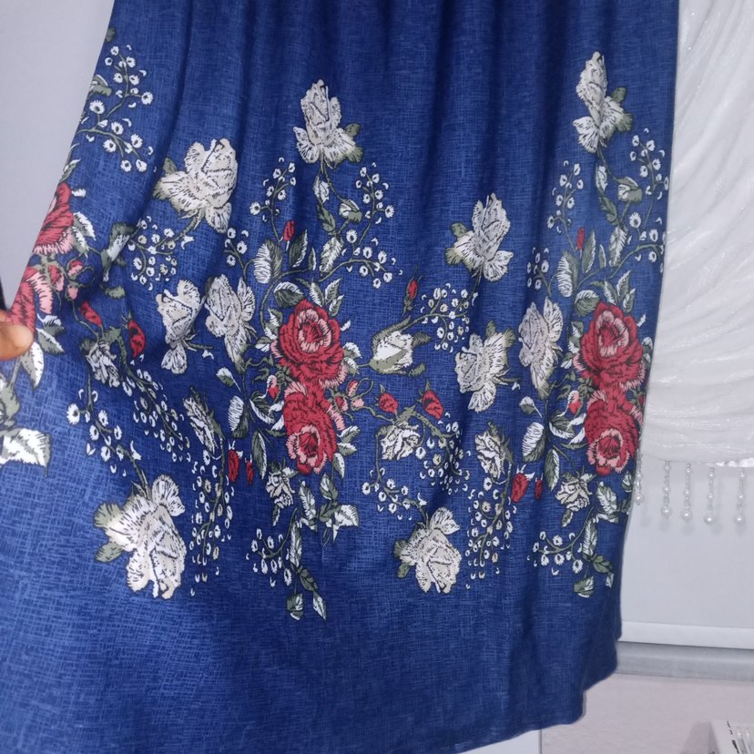 Nakışlı Lacivert Uzun Bohem Etek - Görsel 3