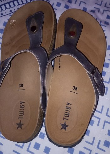 Tokalı Gri Kadın Dolgu Topuk Terlik - Görsel 2