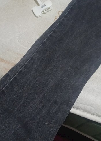 Düğmeli Gri Erkek Denim Pantolon - Görsel 3