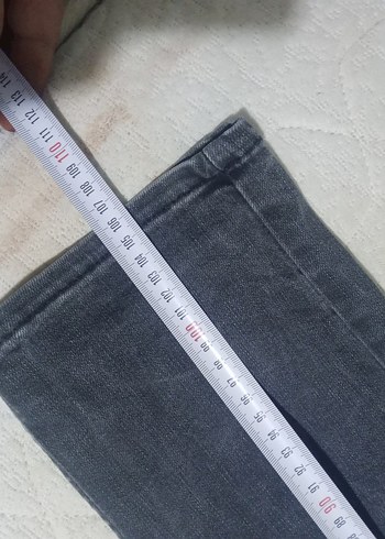 Düğmeli Gri Erkek Denim Pantolon - Görsel 6