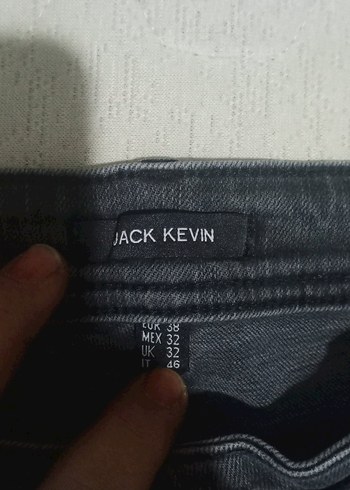 Düğmeli Gri Erkek Denim Pantolon - Görsel 4